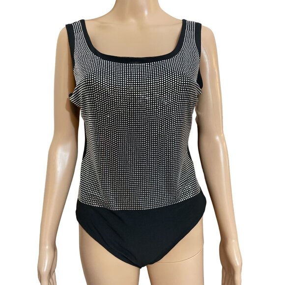 NWT Iris Black with Sequin Beads Bodysuit Size Large - Picture 1 of 3